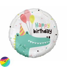 Folija balon - Happy Birthday krokodil z baloni Folija balon - Happy Birthday krokodil z baloni